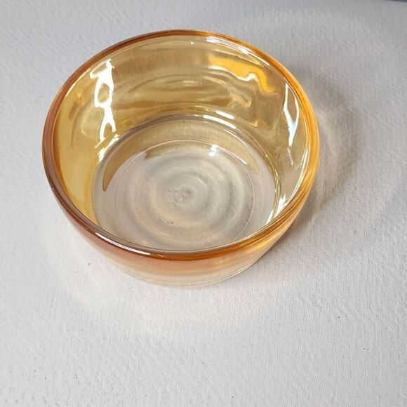 Vintage 4” Iridescent Orange Carnival Glass Custard/Dessert Bowl - Picture 2 of 5